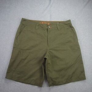 Orvis Shorts Mens 36 Olive Green Cargo Fishing Hiking Outdoor
